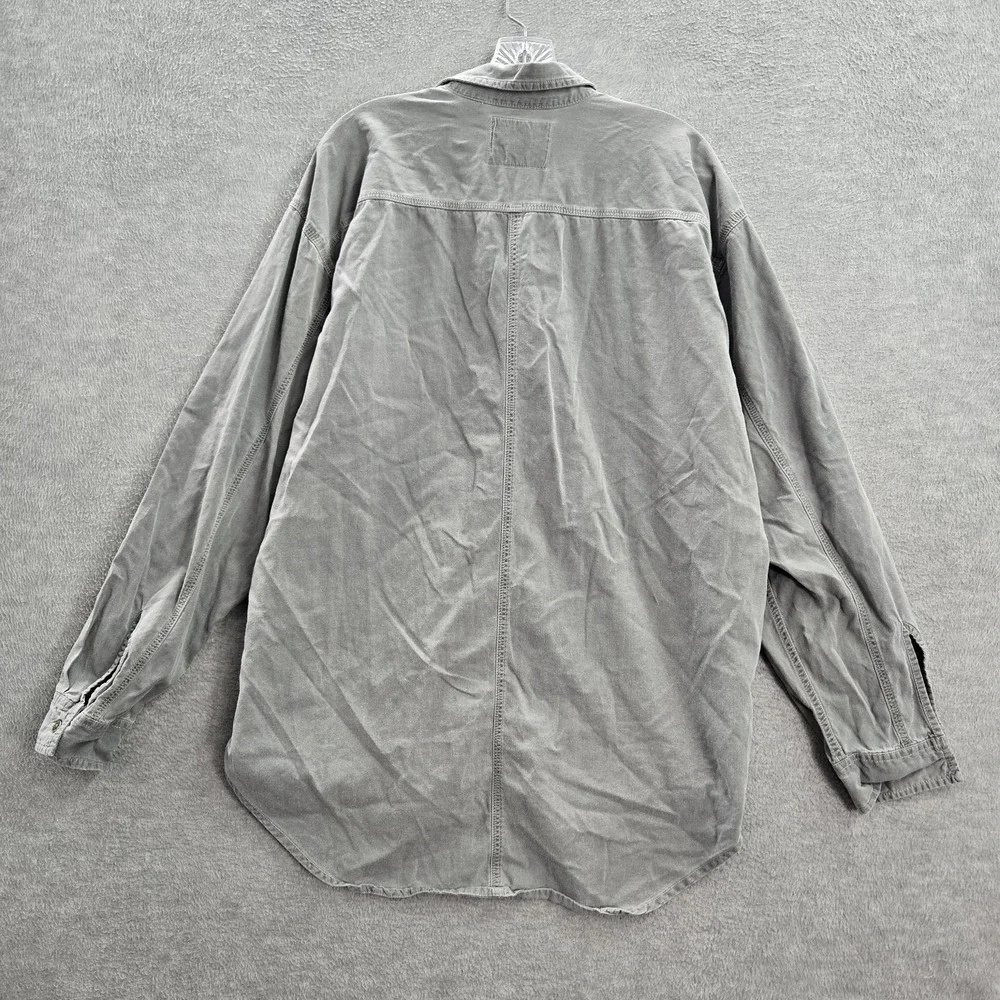 VINTAGE Levi's Men Button Up Shirt XL Gray Denim Long‎ Sleeve 90s